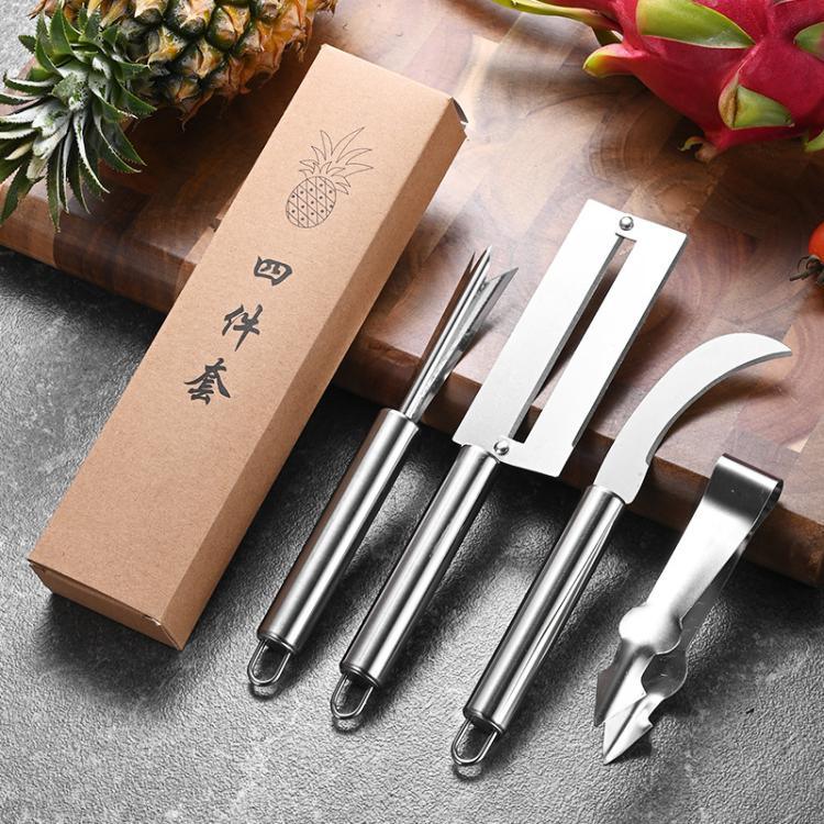 4-in-1 스테인리스 스틸 파인애플 칼 과일 칼 사탕수수 필러, 파인애플 칼