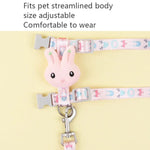 토끼 머리형 고양이 견인 로프 끊어짐 방지 조절 가능한 고양이 리드줄, 소형 3kg 이하 적합, 대형 3-6kg 적합