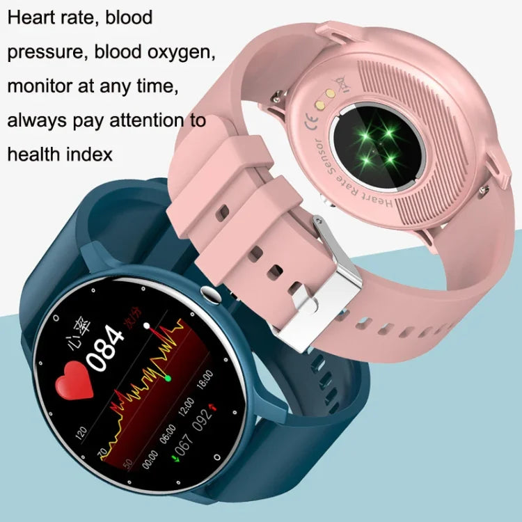 ZL02 스마트 심박수 혈압 산소 모니터링 스포츠 만보계 무선 블루투스 시계, 파랑, 검정, 분홍, 금색
