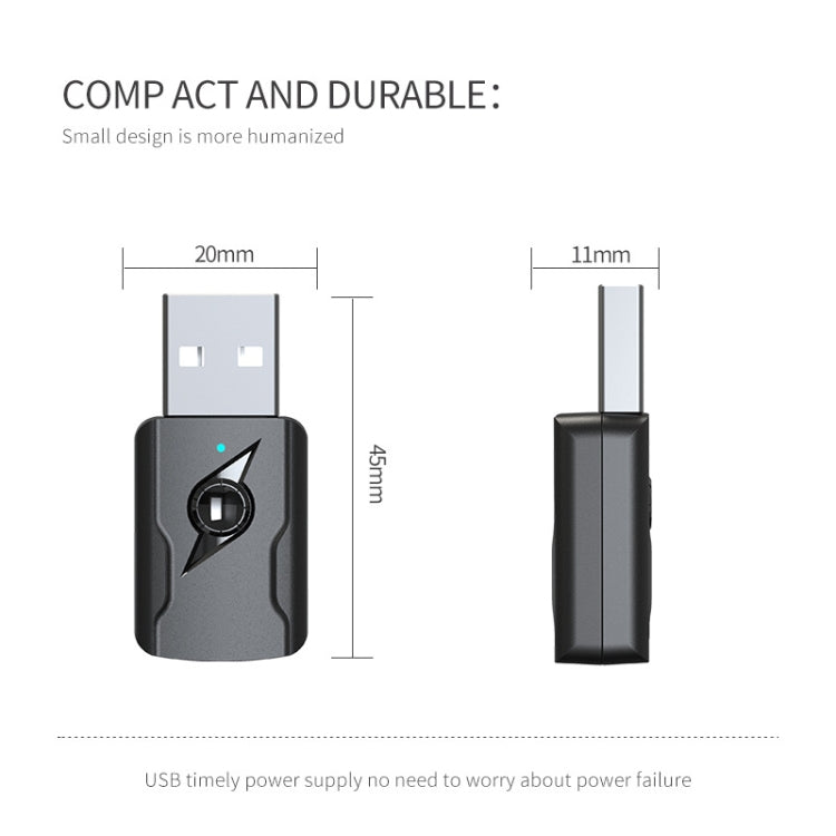 5.0 블루투스 송신기 AUX 수신기 USB 이중 출력 컴퓨터 오디오 어댑터, M136