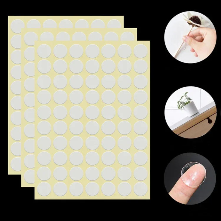 원형 투명 양면 접착 테이프 방수 자국 없는 아크릴 접착제, 50개/시트 25x0.5mm