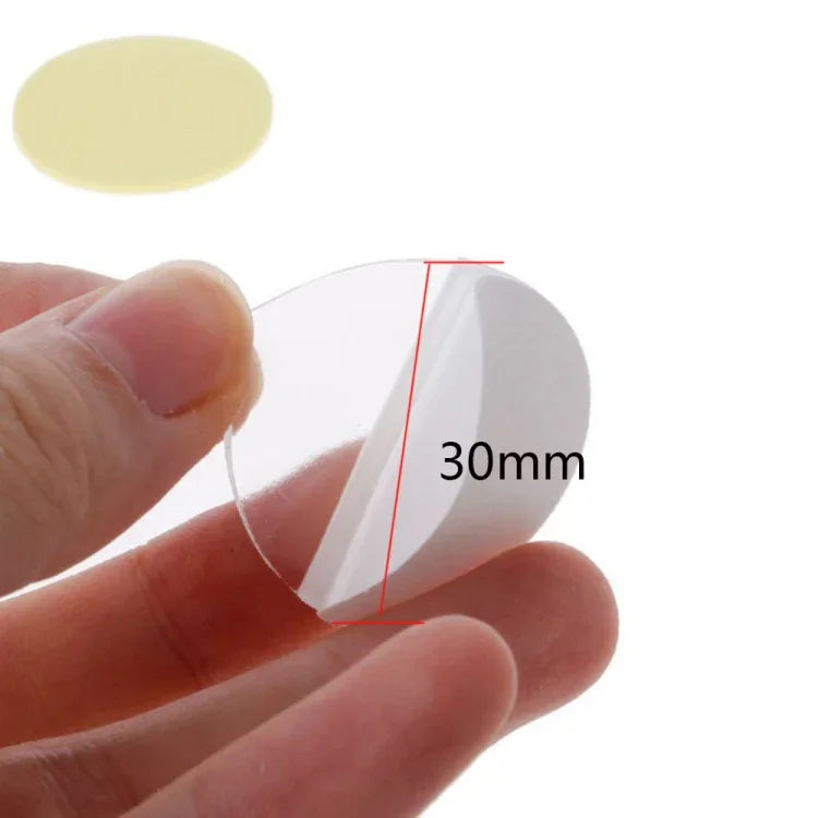 원형 투명 양면 접착 테이프 방수 자국 없는 아크릴 접착제, 50개/시트 25x0.5mm