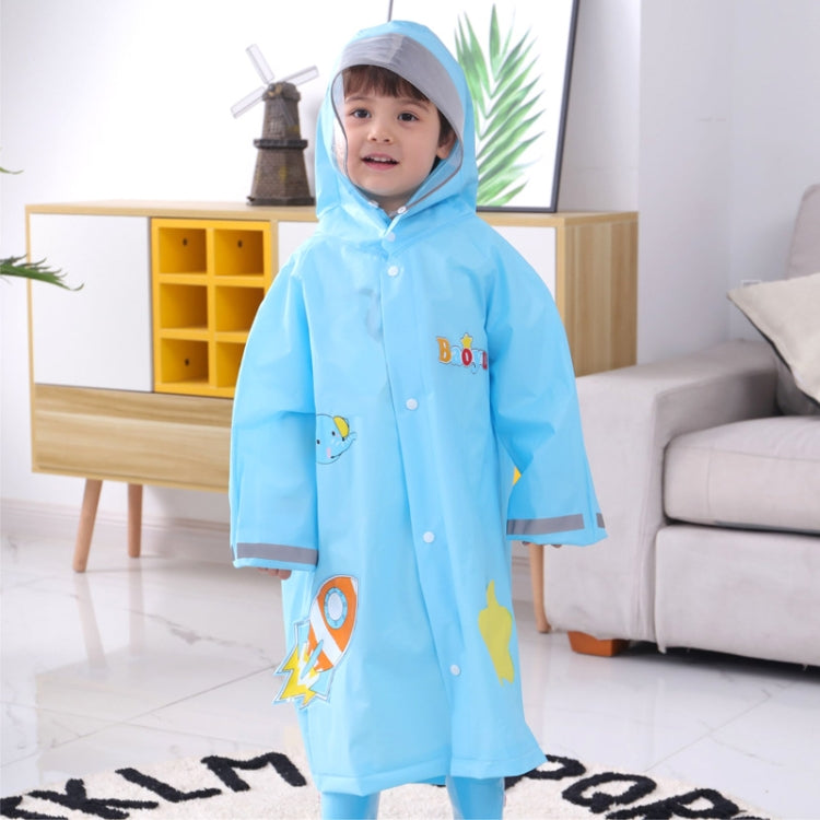 큰 챙 만화 프린트 어린이 우비와 책가방 좌석, S, M, L, XL, XXL