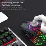 FMOUSE X801 8키 1600DPI 홀로우 발광 게이밍 오피스 마우스, 스타일:, 검정 무선 충전식, 흰색 무선 충전식, 검정 유선, 흰색 유선