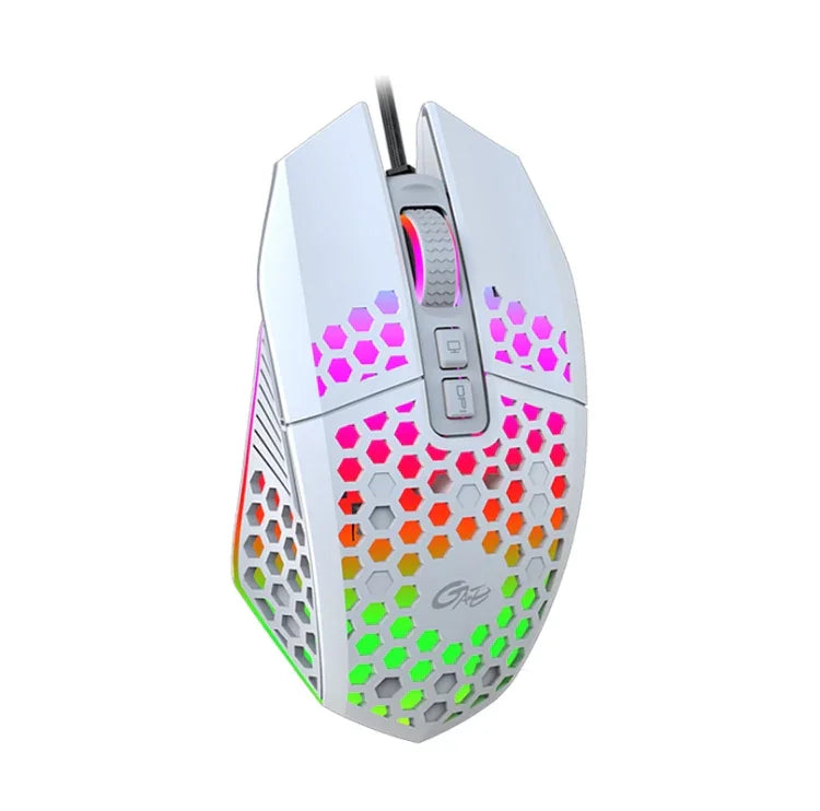 FMOUSE X801 8키 1600DPI 홀로우 발광 게이밍 오피스 마우스, 스타일:, 검정 무선 충전식, 흰색 무선 충전식, 검정 유선, 흰색 유선
