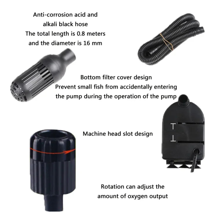 다기능 어항 필터 산소 공급 무소음 펌프, CN 플러그, JP-500G 6W, JP-700G 12W, JP-900G 20W, JP-1100G 25W, JP-1500G 45W
