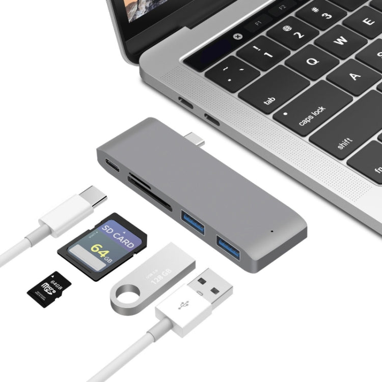 USB-C to HDMI 분배기 도킹 스테이션 카드 리더기, 사양: 5 in 1 그레이, 5 in 1 실버, 6 in 1 그레이, 6 in 1 실버