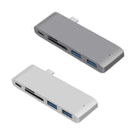 USB-C to HDMI 분배기 도킹 스테이션 카드 리더기, 사양: 5 in 1 그레이, 5 in 1 실버, 6 in 1 그레이, 6 in 1 실버
