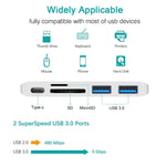 USB-C to HDMI 분배기 도킹 스테이션 카드 리더기, 사양: 5 in 1 그레이, 5 in 1 실버, 6 in 1 그레이, 6 in 1 실버