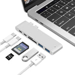 USB-C to HDMI 분배기 도킹 스테이션 카드 리더기, 사양: 5 in 1 그레이, 5 in 1 실버, 6 in 1 그레이, 6 in 1 실버