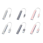 4 in 1 미니 다기능 확장 도킹, 사양: Type-C/USB-C 3.0 (실버), Type-C/USB-C 3.0 (실버), Type-C/USB-C 3.0 (그레이), Type-C/USB-C 3.0 (핑크), USB 3.0 (실버), USB 3.0 (그레이), USB 3.0 (핑크)