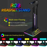 듀얼 USB RGB 색상 변환 게이밍 헤드셋 스탠드