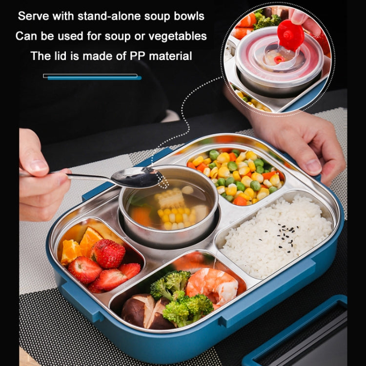 304 스테인리스 스틸 이중층 대용량 휴대용 도시락, 공작 파랑, 레몬 노랑, 잉크 핑크