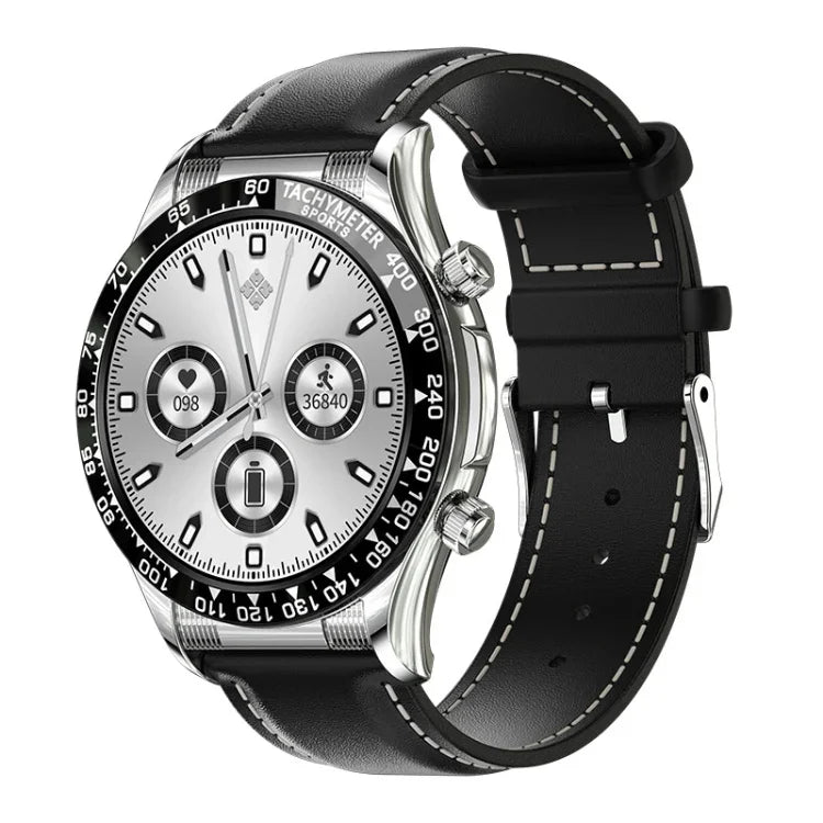 LOANIY E18 Pro Smart Bluetooth Calling Watch with NFC Function, Gold Silicone, Black Leather, Gold Leather, Black Silver Steel, Green Silver Steel