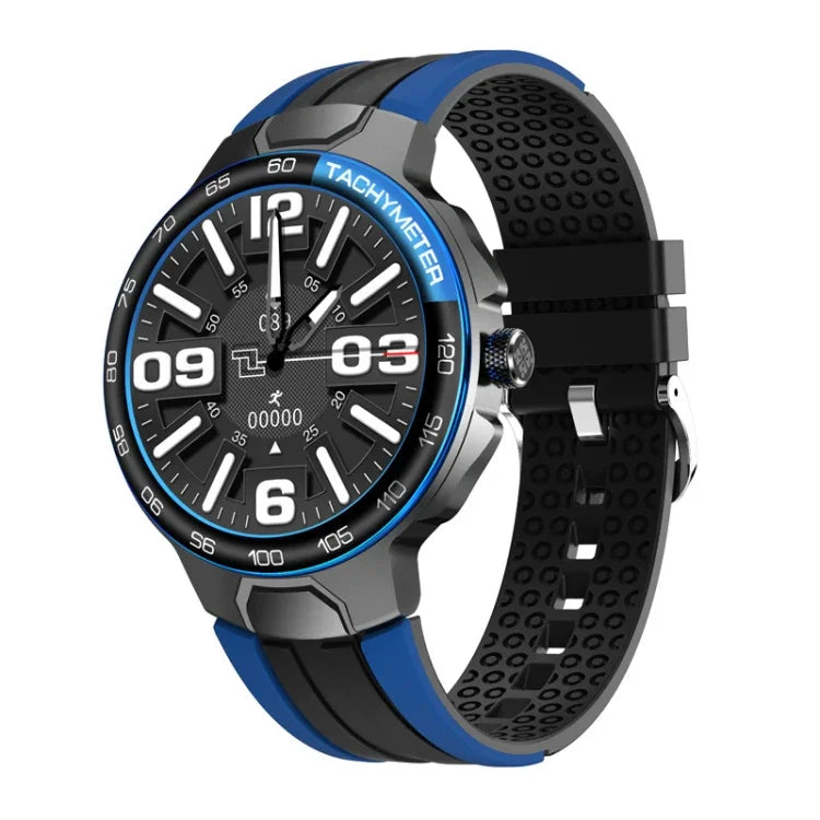 Wearkey E15 1.28인치 스마트 심박수 모니터링 터치 스크린 시계, 블루, 실버 그레이, 오렌지