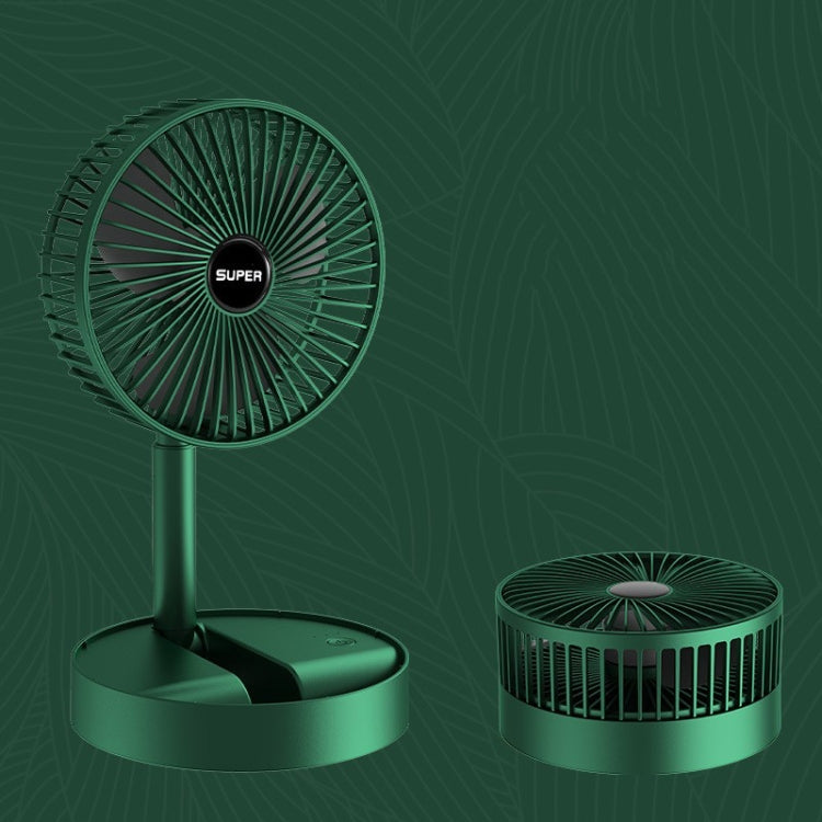 휴대용 접이식 선풍기 접이식 바닥 스탠딩 선풍기, 스타일:, 충전식 (화이트), 충전식 (그린), USB 플러그인 (화이트), USB 플러그인 (그린)
