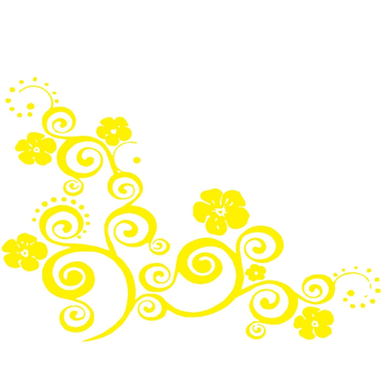 D-908 Summer Flower Totem PVC Car Hood Sticker, D-908