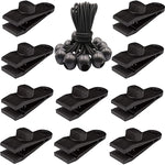 Outdoor Camping Windproof Canopy Fixed Tent Clip Rope Buckle Quick Hanging Set, 10 Clips+10 Ropes, 10 Clips+10 Black Ropes, 10 Clips+10 Black Ropes+10 Silver Buckles, 10 Clips+10 Elastic Ropes+10 Black Buckles                                           ...