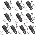 Outdoor Camping Windproof Canopy Fixed Tent Clip Rope Buckle Quick Hanging Set, 10 Clips+10 Ropes, 10 Clips+10 Black Ropes, 10 Clips+10 Black Ropes+10 Silver Buckles, 10 Clips+10 Elastic Ropes+10 Black Buckles                                           ...