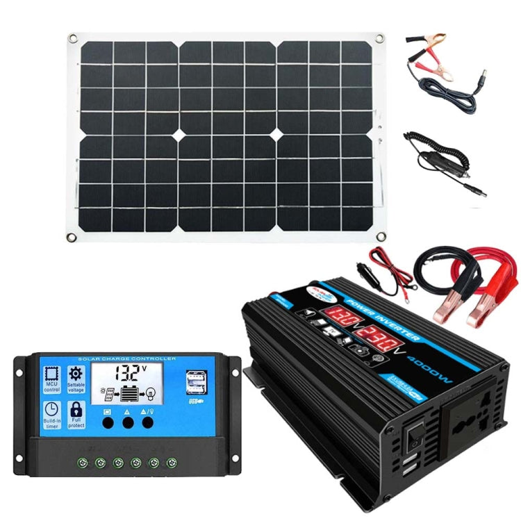 태양광 발전 시스템 인버터 30A 컨트롤러+18W 12V 태양광 패널, 사양:, 블랙 12V to 110V, 블랙 12V to 220V, 옐로우 12V to 110V, 옐로우 12V to 220V