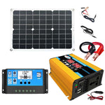 태양광 발전 시스템 인버터 30A 컨트롤러+18W 12V 태양광 패널, 사양:, 블랙 12V to 110V, 블랙 12V to 220V, 옐로우 12V to 110V, 옐로우 12V to 220V