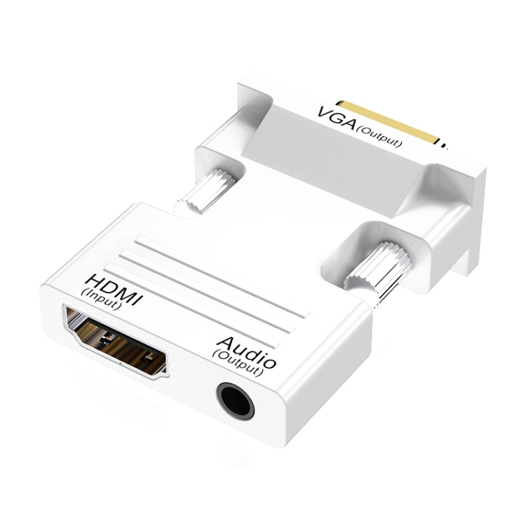 HDMI 암 to VGA 수 오디오 어댑터 컴퓨터 모니터 TV 프로젝터 변환기, 화이트, 골드, 블랙