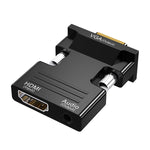 HDMI 암 to VGA 수 오디오 어댑터 컴퓨터 모니터 TV 프로젝터 변환기, 화이트, 골드, 블랙