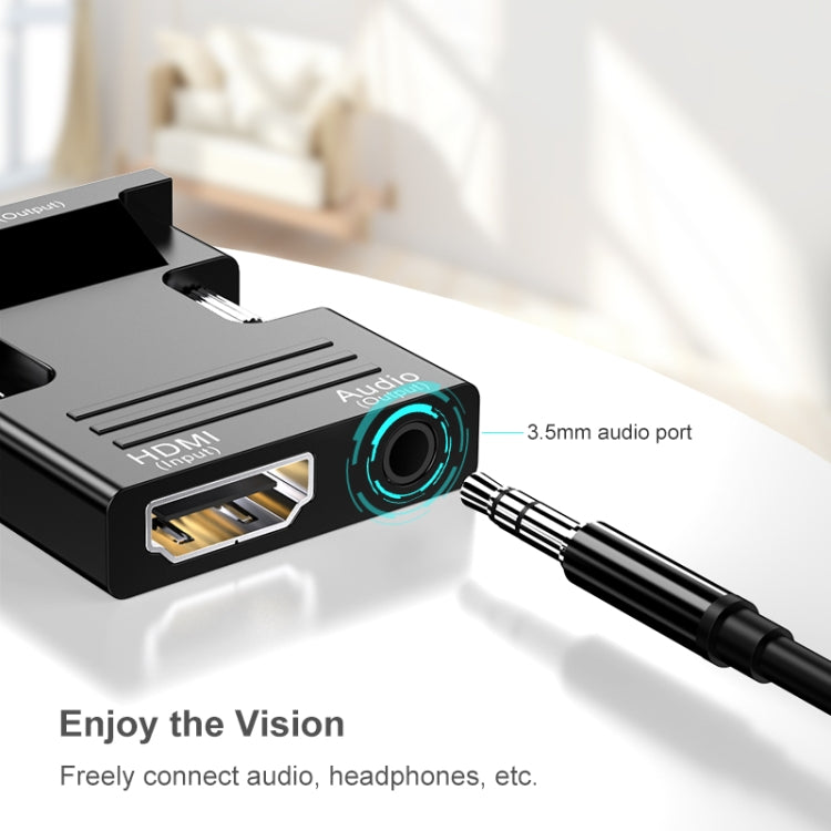 HDMI 암 to VGA 수 오디오 어댑터 컴퓨터 모니터 TV 프로젝터 변환기, 화이트, 골드, 블랙