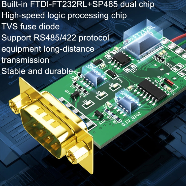 DTECH DT-5119 0.5m USB to RS485/422 산업용 컨버터 시리얼 라인 통신 어댑터, DT-5119 0.5m