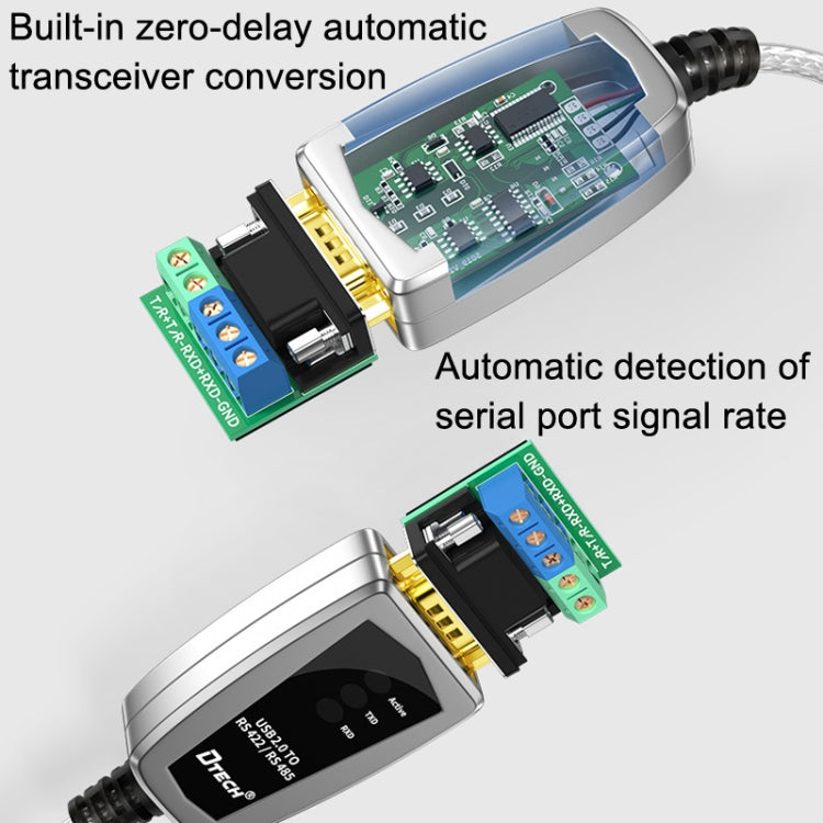 DTECH DT-5019 USB to RS485/422 산업용 변환기 시리얼 통신 어댑터, DT-5019 1.2m