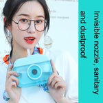 카메라 플라스틱 컵 어린이 빨대 주스 컵 여행용 레저 물컵, 핑크, 블루, 퍼플, 옐로우