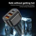 PD+2.4A Dual USB Car Charger, Style: 3 Ports (Black), 3 Ports (Black), 3 Ports (White)