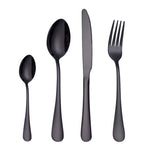 4PCS/세트 스테인리스 스틸 서양식 스테이크 포크 스푼 나이프 세트, 진짜 색상, 골드, 로즈 골드, 컬러풀, 블랙