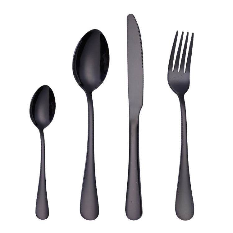 4PCS/세트 스테인리스 스틸 서양식 스테이크 포크 스푼 나이프 세트, 진짜 색상, 골드, 로즈 골드, 컬러풀, 블랙