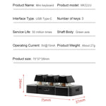 MK321 3키 맞춤 키 게임 오피스 PS 클립 매크로 프로그래밍 키패드, 케이블 길이: 1.5m, 화이트, 블랙