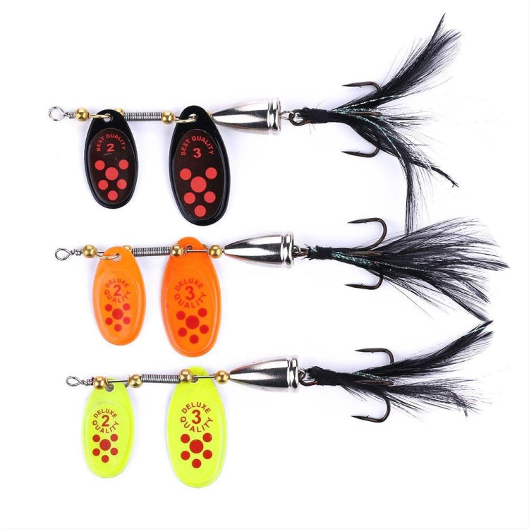 HENGJIA SP304 6.5cm 13g 깃털 훅 회전 스팽글 로드 루어 미끼, SP304 옐로우, SP304 오렌지 레드, SP304 블랙