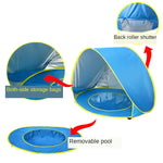 Baby Beach Tent With Pool Portable Foldable Sunshelter, Orange, Pink, Pink Stripe, Shark Gray, Shark Yellow, Whale Blue, Whale Pink