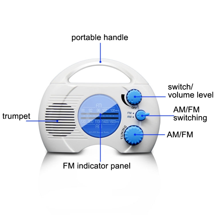 SY-910 AM/FM 투웨이 라디오 IPX4 방수 휴대용 라디오, SY-910
