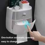 ECOCO E1804 변기 다기능 이중층 휴지걸이, 흰색+회색, 흰색+검정, 분홍색+분홍색, 파란색+파란색