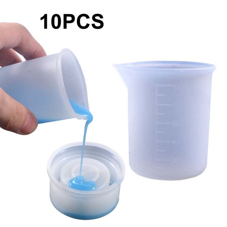 10개 크리스탈 에폭시 실리콘 눈금 100ml 계량컵, 10개 100ml