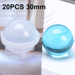 크리스탈 에폭시 볼 실리콘 몰드 DIY 수제 보석 구체 제작 몰드, 20개 20mm, 20개 30mm, 10개 40mm, 4개 50mm, 4개 60mm