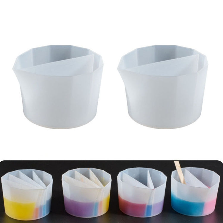 2개 DIY 크리스탈 에폭시 색 분리 컵 실리콘 톤 컵, 스타일:, 2개 2칸, 2개 3칸, 2개 4칸, 2개 5칸