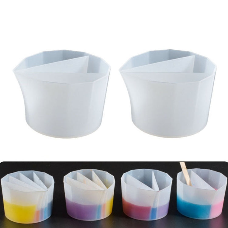 2개 DIY 크리스탈 에폭시 색 분리 컵 실리콘 톤 컵, 스타일:, 2개 2칸, 2개 3칸, 2개 4칸, 2개 5칸