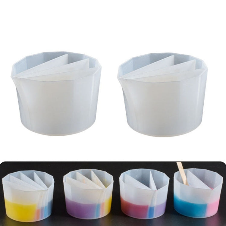 2개 DIY 크리스탈 에폭시 색 분리 컵 실리콘 톤 컵, 스타일:, 2개 2칸, 2개 3칸, 2개 4칸, 2개 5칸