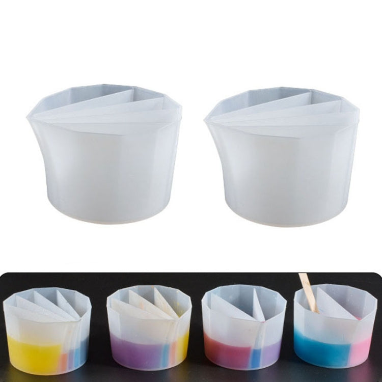 2개 DIY 크리스탈 에폭시 색 분리 컵 실리콘 톤 컵, 스타일:, 2개 2칸, 2개 3칸, 2개 4칸, 2개 5칸