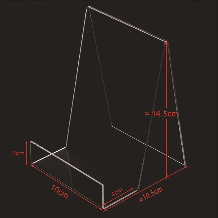 2개 세트 아크릴 디스플레이 스탠드 투명 책장 사진 액자 홀더, 100 x 115 x 145mm