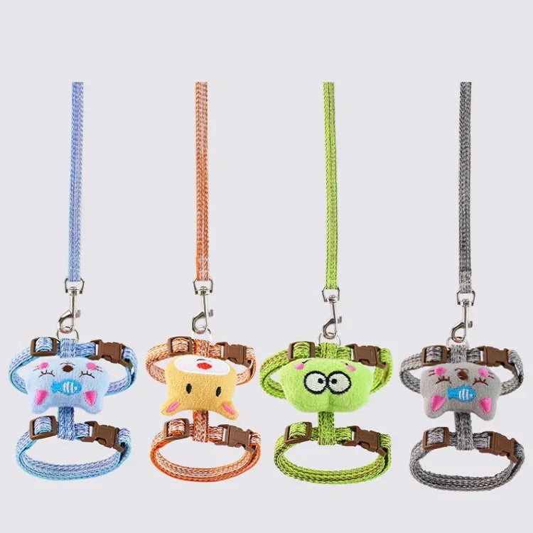 편안한 조절 가능한 탈출 방지 고양이 리드줄, S, L