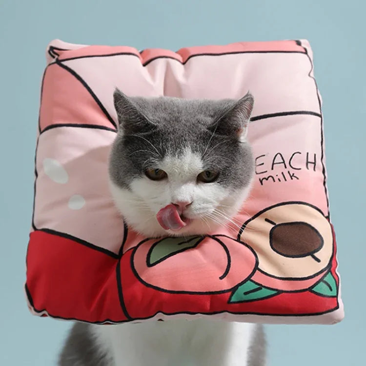 고양이 엘리자베스 칼라 새끼 고양이 핥기 방지 목걸이 머리 덮개, 사이즈:, S, M, L