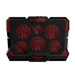 CoolCold 17인치 게이밍 노트북 쿨러 여섯 팬 두 개 USB 포트 2600RPM 노트북 쿨링 패드