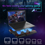 CoolCold 17인치 게이밍 노트북 쿨러 여섯 팬 두 개 USB 포트 2600RPM 노트북 쿨링 패드